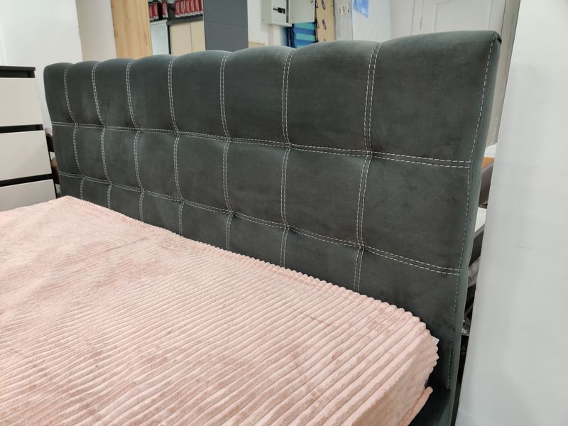 Двоспальне ліжко Плейд з м'яким узголів'ям  140х200 0472 фото
