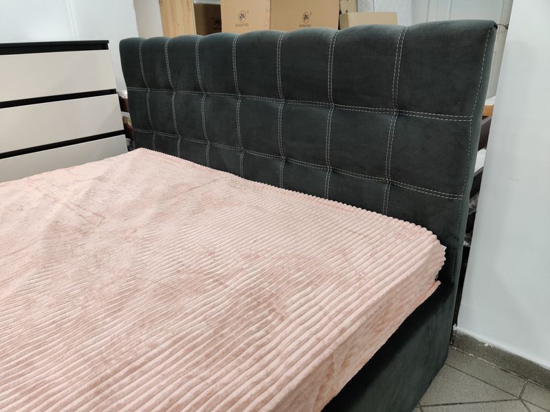 Двоспальне ліжко Плейд з підйомним механізмом і м'яким узголів'ям  140х200 0476 фото